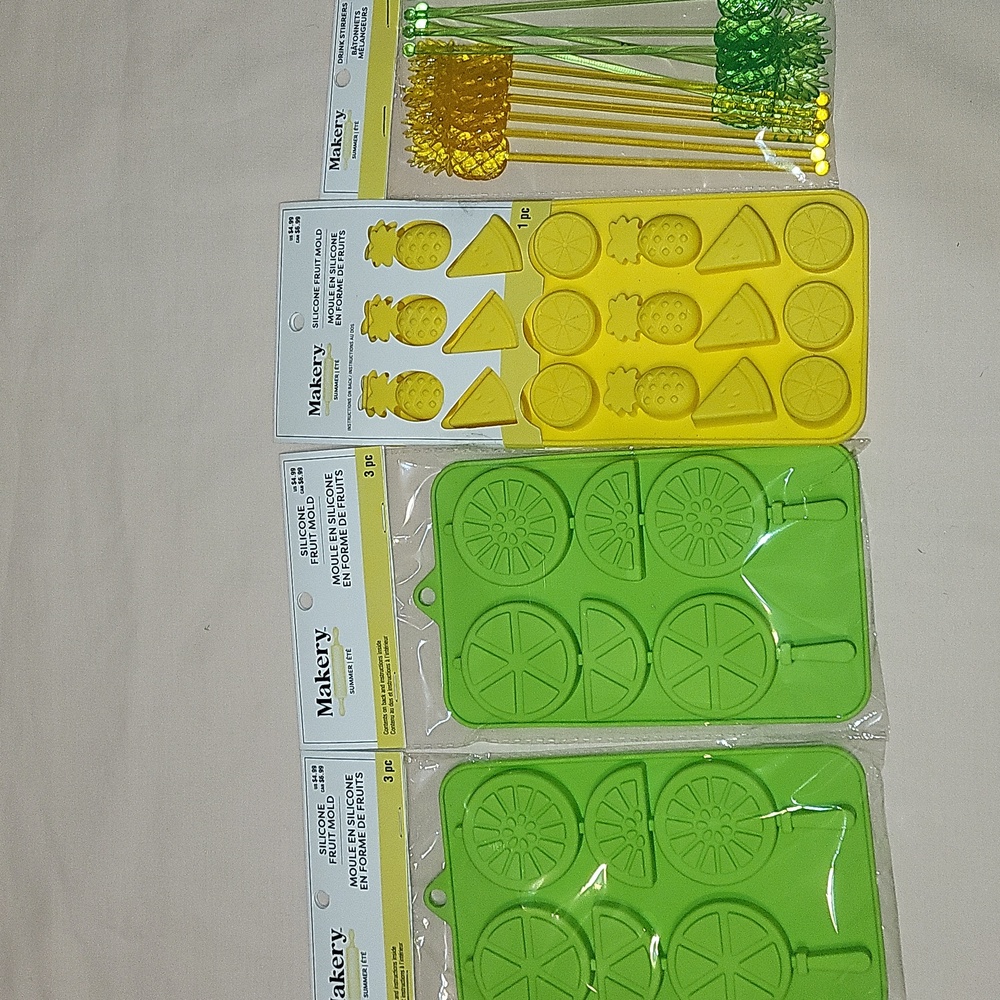 Silicone Fruits Molds & Drink Stirrers